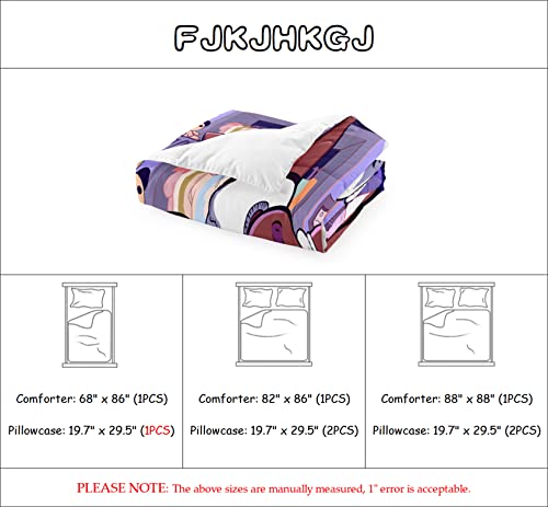 FJKJHKGJ Black Girl Magic Comforter Set for Queen Bed Girls Queen Size Bedding Sets Purple African American Pattern Microfiber 3 Piece Quilt Set Gift for Black Women Girls, 1 Comforter + 2 Pillowcase