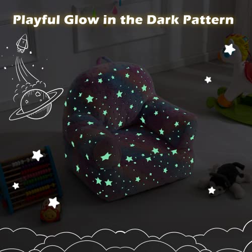 fond + found Toddler Chair, Glow in The Dark Kids Sofa Bean Bag Chair for Kids Children Couch Toddler Sofa Chair Mini Sofa Armrest Chair for Children, Lightweight Children Sofa Chair