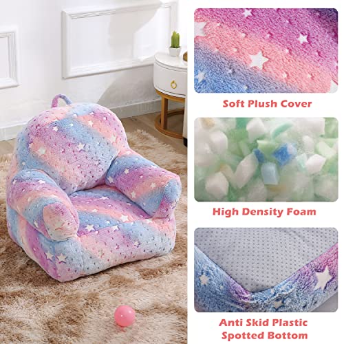 fond + found Toddler Chair, Glow in The Dark Kids Sofa Bean Bag Chair for Kids Children Couch Toddler Sofa Chair Mini Sofa Armrest Chair for Children, Lightweight Children Sofa Chair