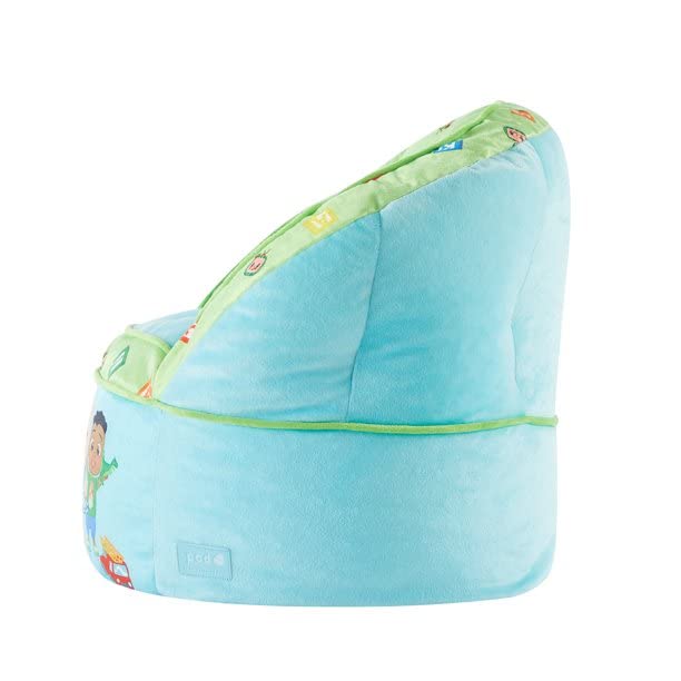 Idea Nuova Cocomelon Blue Round Bean Bag Chair for Kids, Ages 3+, Large