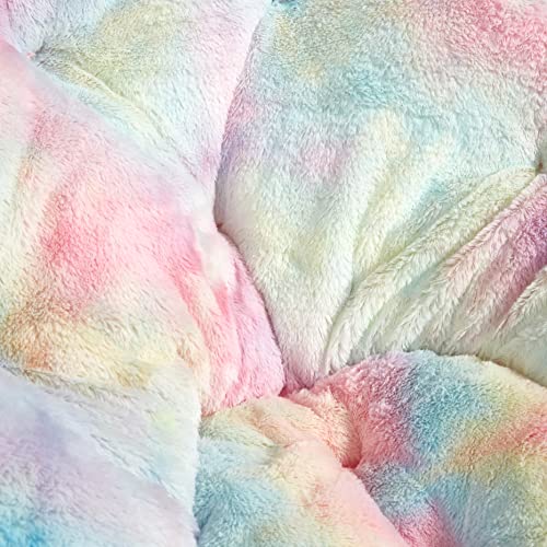 Heritage Kids Rainbow Faux Fur Kids Folding Saucer Chair