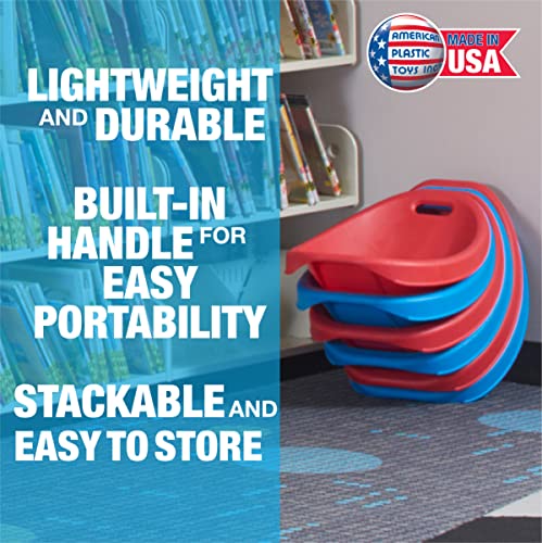 American Plastic Toys Little Kids (2-Pack, Red), Stackable, Lightweight, & Portable, Reading, Gaming, TV, Outdoor & Indoor, 50lb Max Scoop Rocker