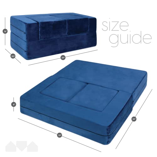 Milliard Kids Couch - Modular Kids Sofa for Toddler and Baby Playroom/Bedroom Furniture (Navy Blue)