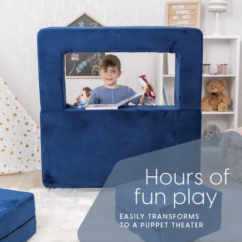 Milliard Kids Couch - Modular Kids Sofa for Toddler and Baby Playroom/Bedroom Furniture (Navy Blue)