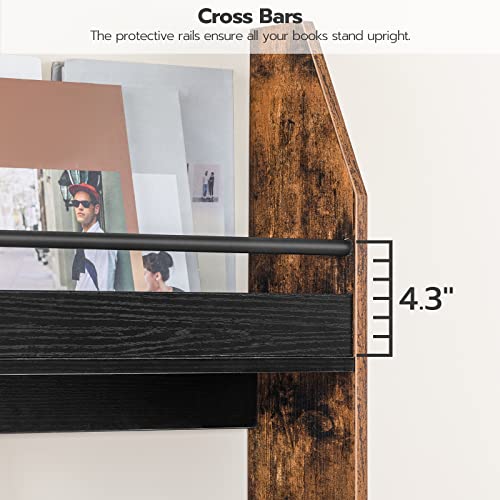 HOOBRO Kids Bookshelf, 4 Tiers Children’s Bookcase Rack, Toy Storage Bookshelf, 23.6"L x 5.9"W x 46.5"H, Save Space, Sturdy Bookshelf for Kids, for Nursery, Bedroom, Rustic Brown and Black BF128SJ01