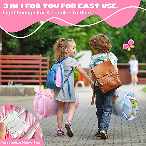 Unicorn Nap Mats for Preschool Daycare Toddler Nap Mat for Girls Daughter Kids Nap Mat with Pillow and Blanket,Sleeping Bag for Kids Granddaughter Kindergarten Travel Napping Gift,50"x20"