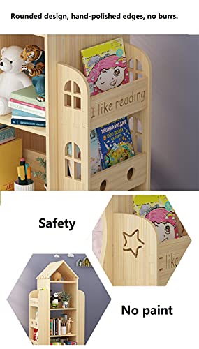Heehee Rotating Bookshelf 360 Display Floor Standing Bookcase Storage Rack for Kids Children's Bookshelf, Book Display Stand, Wood Book Shelf Organizer for Kids, Storage Book Display Case Bookrack