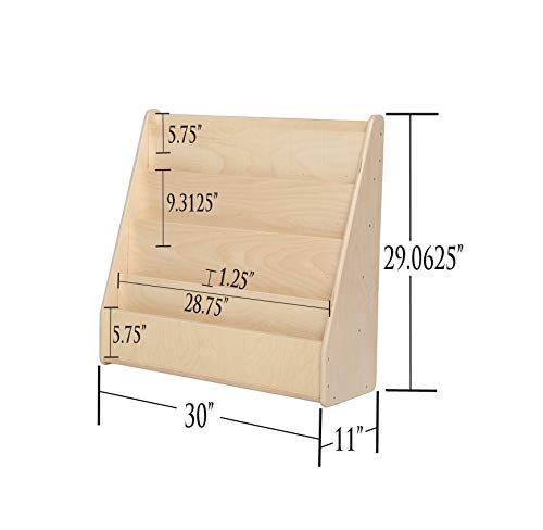 Contender Kids Single-Sided Bookcase [FULLY ASSEMBLED], 5 Shelves Front Facing Kids Bookshelf, Baltic Birch Plywood Book Display [Greenguard Gold Certified]