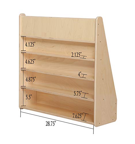 Contender Kids Single-Sided Bookcase [FULLY ASSEMBLED], 5 Shelves Front Facing Kids Bookshelf, Baltic Birch Plywood Book Display [Greenguard Gold Certified]