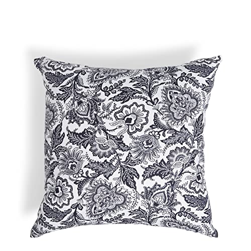 Vera Bradley Women's Cotton Decorative Throw Pillow Cover With Hypoallergenic Insert, Java Navy & White - Recycled Cotton, One Size