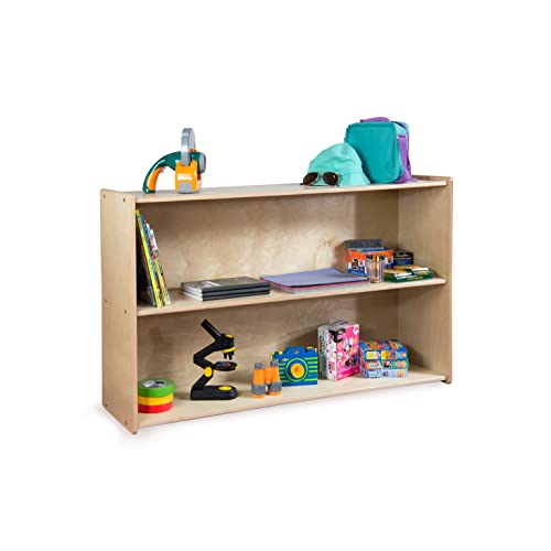 RRI Goods 2-Shelf Montessori Bookshelf, 47" Wide Horizontal Toddler Bookshelf, Kids Bookcase and Toy Organizer, Wooden Kid Storage for Books, Toys, Puzzles, Arts and Craft