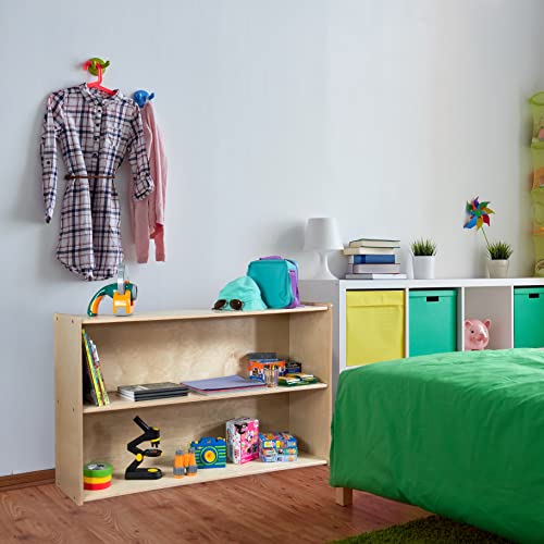 RRI Goods 2-Shelf Montessori Bookshelf, 47" Wide Horizontal Toddler Bookshelf, Kids Bookcase and Toy Organizer, Wooden Kid Storage for Books, Toys, Puzzles, Arts and Craft