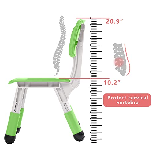 Adjustable Kid Chairs Indoor 3 Level Adjustable Suitable for Children Age 2-6. Maximum Load-Bearing 220LBS Suitable for Family Classroom and Nursery Child Seat Set (2-Pack-Green)