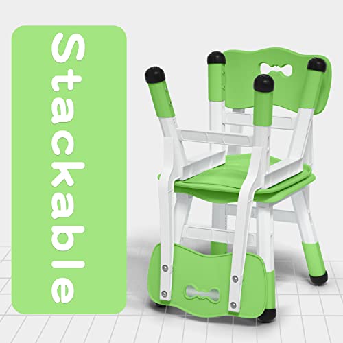Adjustable Kid Chairs Indoor 3 Level Adjustable Suitable for Children Age 2-6. Maximum Load-Bearing 220LBS Suitable for Family Classroom and Nursery Child Seat Set (2-Pack-Green)