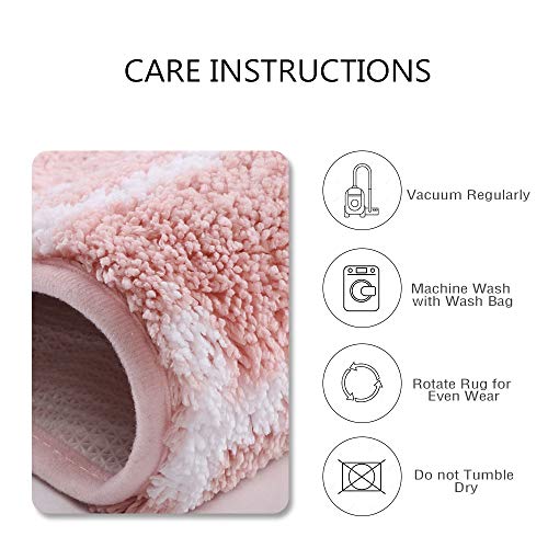 Lahome Pink Round Rug for Girls Bedroom - 3' Circle Nursery Rug for Kids Room Washable Non-Slip ABC Alphabet Baby Kids Rug Carpet for Bedroom Girls Playroom Nursery Rug Decor (3' Diameter, Pink)