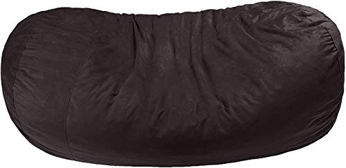 Amazon Basics Memory Foam Filled Bean Bag with Microfiber Cover, Lounger-7', Grey, Solid