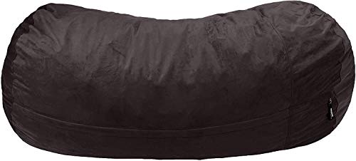 Amazon Basics Memory Foam Filled Bean Bag with Microfiber Cover, Lounger-7', Grey, Solid