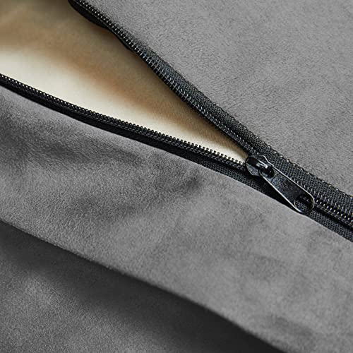 Lumaland Luxurious Giant 7ft Bean Bag Chair with Microsuede Cover - Ultra Soft, Foam Filling, Washable Jumbo Bean Bag Sofa for Kids, Teenagers, Adults - Sack Chair for Dorm, Family Room - Dark Grey