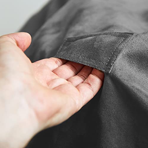 Lumaland Luxurious Giant 7ft Bean Bag Chair with Microsuede Cover - Ultra Soft, Foam Filling, Washable Jumbo Bean Bag Sofa for Kids, Teenagers, Adults - Sack Chair for Dorm, Family Room - Dark Grey