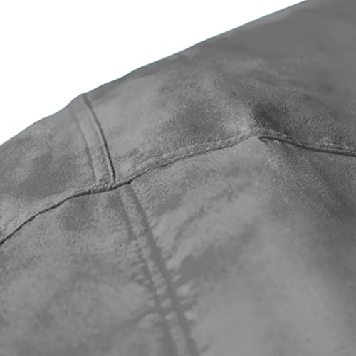 Lumaland Luxurious Giant 7ft Bean Bag Chair with Microsuede Cover - Ultra Soft, Foam Filling, Washable Jumbo Bean Bag Sofa for Kids, Teenagers, Adults - Sack Chair for Dorm, Family Room - Dark Grey