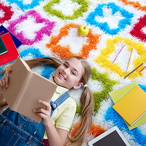 Tepook Colorful Fluffy Rainbow Kids Rug, 3x5 ft