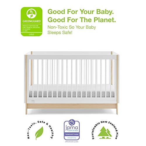 Delta Children babyGap Tate 4-in-1 Convertible Crib - Greenguard Gold Certified, Bianca White/Natural