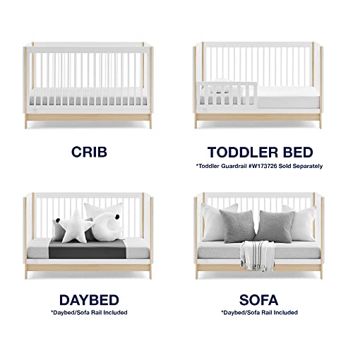 Delta Children babyGap Tate 4-in-1 Convertible Crib - Greenguard Gold Certified, Bianca White/Natural