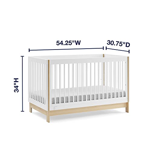 Delta Children babyGap Tate 4-in-1 Convertible Crib - Greenguard Gold Certified, Bianca White/Natural