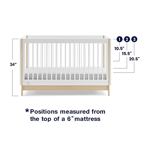 Delta Children babyGap Tate 4-in-1 Convertible Crib - Greenguard Gold Certified, Bianca White/Natural