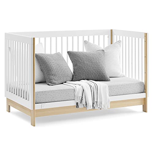 Delta Children babyGap Tate 4-in-1 Convertible Crib - Greenguard Gold Certified, Bianca White/Natural