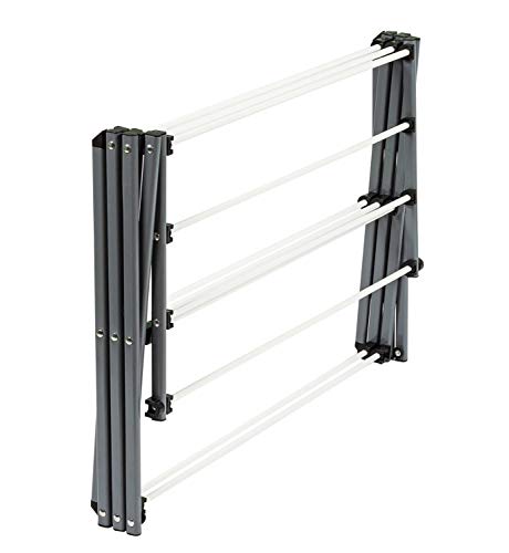 Honey-Can-Do Deluxe Metal Collapsible Clothes Drying Rack, 50 lbs, 29" x 14.2" x 42.1", White & Grey