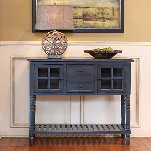 Decor Therapy Morgan Two Door Console Table, Antique Navy