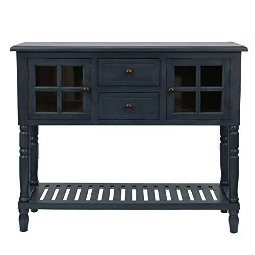 Decor Therapy Morgan Two Door Console Table, Antique Navy