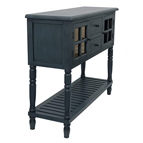 Decor Therapy Morgan Two Door Console Table, Antique Navy