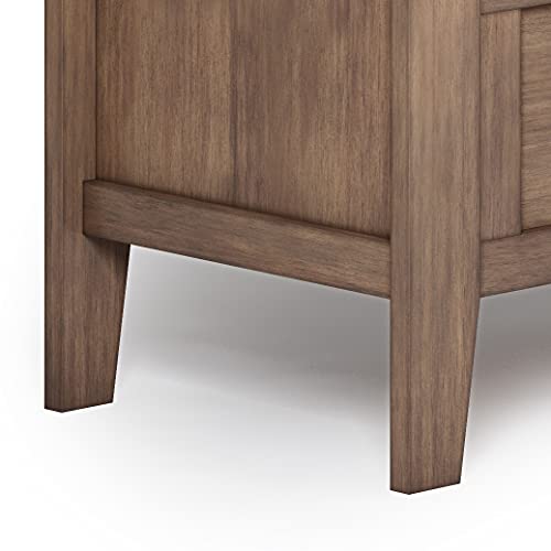 SIMPLIHOME Adams SOLID WOOD 48 inch Wide Entryway Storage Bench with Safety Hinge, Multifunctional Rustic in Rustic Natural Aged Brown