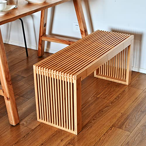 Bamboo Dining Bench for Farmhouse-Style Decor