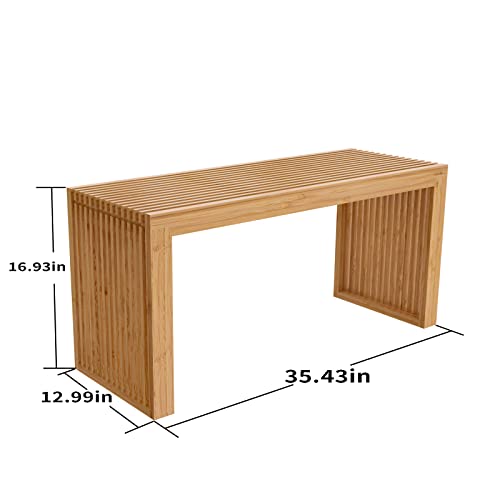 Bamboo Dining Bench for Farmhouse-Style Decor