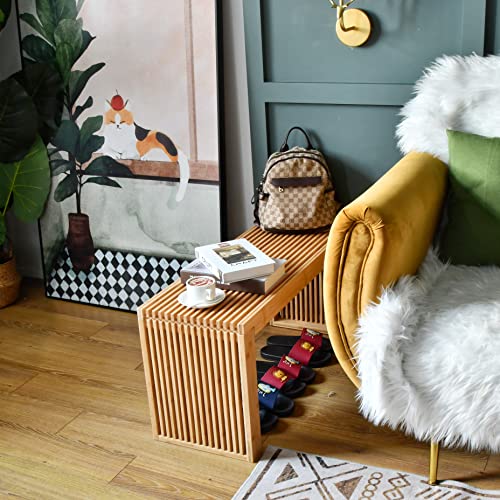 Bamboo Dining Bench for Farmhouse-Style Decor