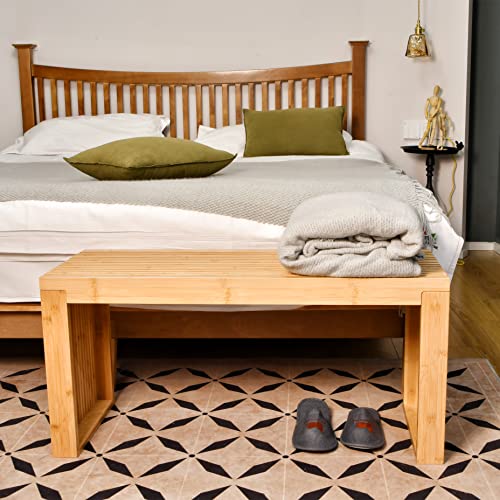 Bamboo Dining Bench for Farmhouse-Style Decor