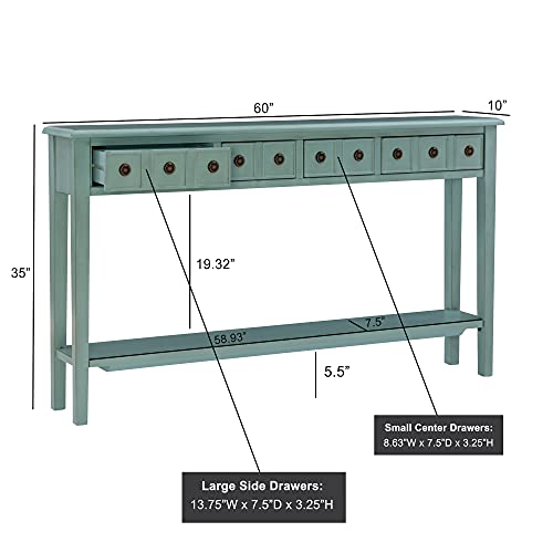 Powell Furniture Sadie Long Console Table, Teal