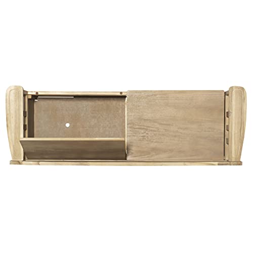 Linon Natural Washed Storage Frankie Bench, Seat Height of 18"