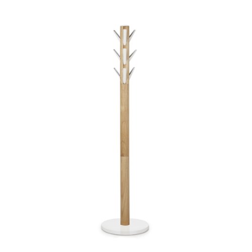 Umbra Flapper Coat Rack, Clothing Hanger, Umbrella Holder, and Hat Organizer, for Entryway, Natural