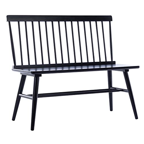Duhome Entryway Bench, Black Dining Bench with Spindle Back Farmhouse Bench Wood Bench Windsor Bench for Foyer Balcony Living Room, Black (Black, Bench)