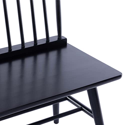 Duhome Entryway Bench, Black Dining Bench with Spindle Back Farmhouse Bench Wood Bench Windsor Bench for Foyer Balcony Living Room, Black (Black, Bench)
