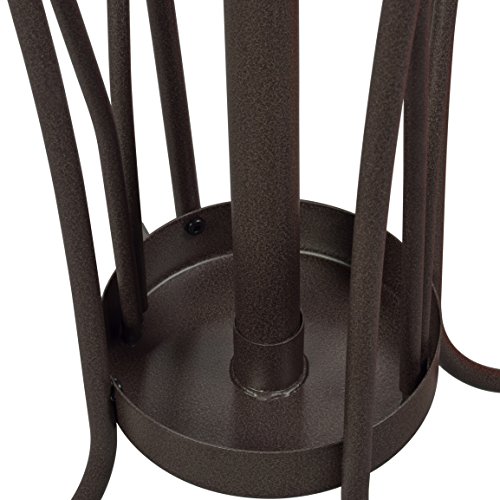 Leisure Space Metal Freestanding Coat Rack with Umbrella Stand and 8 Hooks (Antique Finish)