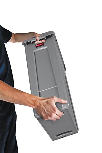 Rubbermaid Commercial Products Slim Jim Plastic Rectangular Trash/Garbage Can With Venting Channels, for Kitchen, Office, Workspace, 23 Gallon, Black - FG354060BLA