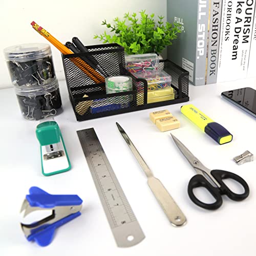 Ashfield 30-piece Office Supplies Kit with Desk Organizer,Office supplies set, Office stationery kit, Desk Accessories Set with Stapler, ruler,Sharpener, Scissors , 230x130x160mm