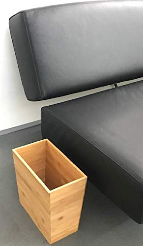Bamboo Waste Basket | Waste Basket for Bathroom | Waste Basket for Office | Great Office Trash Cans for Near Desk | Bathroom Trash Can | Bedroom Trash Can | Trash Can Small Wastebasket Bamboo Decor (1, 10,6" x 5.75" x 10")