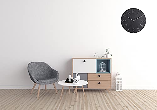 CLWJKH 12 Inch Wall Clock Silent Non Ticking - Quality Quartz Battery Operated Round Easy to Read Modern Simple Style Decor Clock for Home/Bedroom/Kitchen/Living Room/Office/School