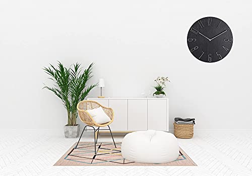 CLWJKH 12 Inch Wall Clock Silent Non Ticking - Quality Quartz Battery Operated Round Easy to Read Modern Simple Style Decor Clock for Home/Bedroom/Kitchen/Living Room/Office/School